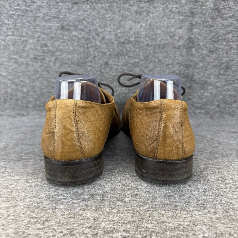 ✅ Mens 9 Aldo Oxfords Soft Brown Leather Wingtip Embroidered Lace Up Dress Shoes - Picture 9 of 11